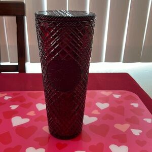 Burgundy Starbucks cold tumbler 
24oz